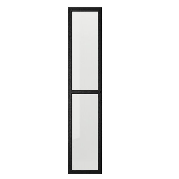 OXBERG - Glass door, black oak effect, 40x192 cm - best price from Maltashopper.com 50477368