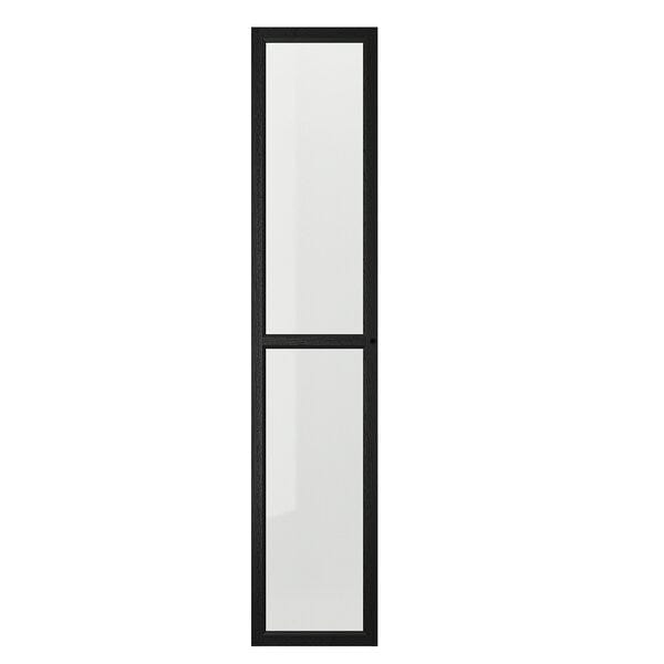 Ikea OXBERG - Glass door, black oak effect, 40x192 cm
