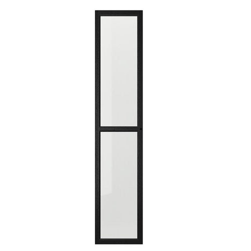 OXBERG - Glass door, black oak effect, 40x192 cm
