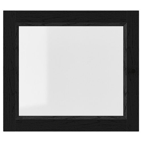 OXBERG - Glass door, black oak effect, 40x35 cm