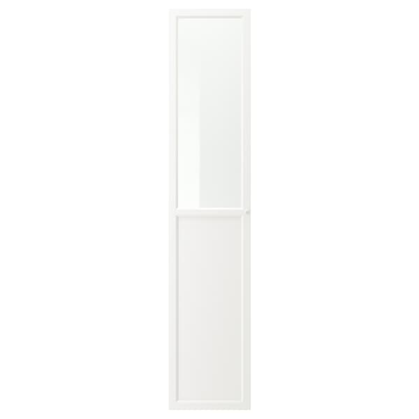 OXBERG - Panel/glass door, white, 40x192 cm