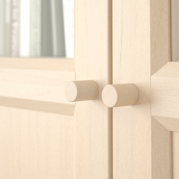 OXBERG - Glass panel/door, birch effect,40x192 cm - best price from Maltashopper.com 80495950