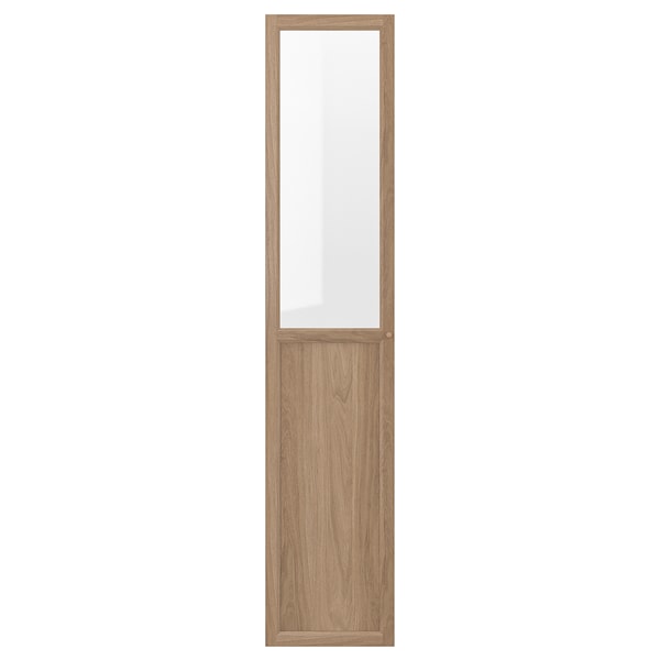 OXBERG - Panel/glass door, oak effect, 40x192 cm - best price from Maltashopper.com 90477432