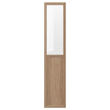 OXBERG panel/glass door, oak effect, 40x192 cm