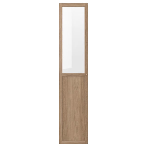 OXBERG - Panel/glass door, oak effect, 40x192 cm