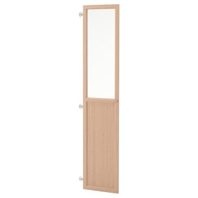 OXBERG - Panel/glass door, white stained oak veneer, 40x192 cm - best price from Maltashopper.com 60404041