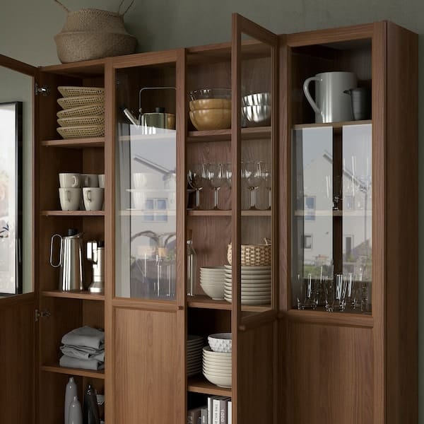 Ikea OXBERG - Panel/glass door, brown walnut effect, 40x192 cm