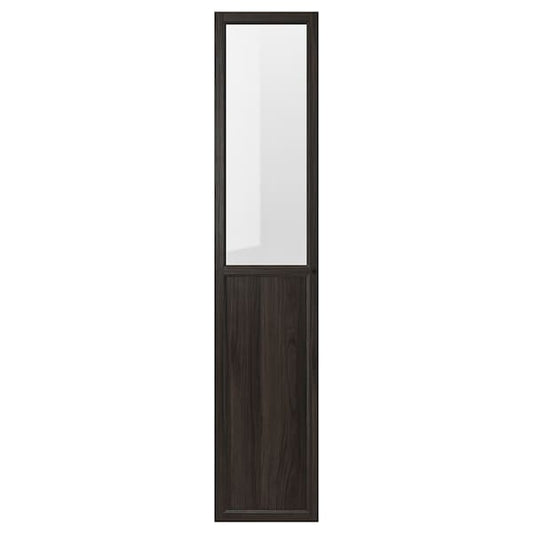 Ikea OXBERG - Glass panel/door, dark brown oak effect,40x192 cm