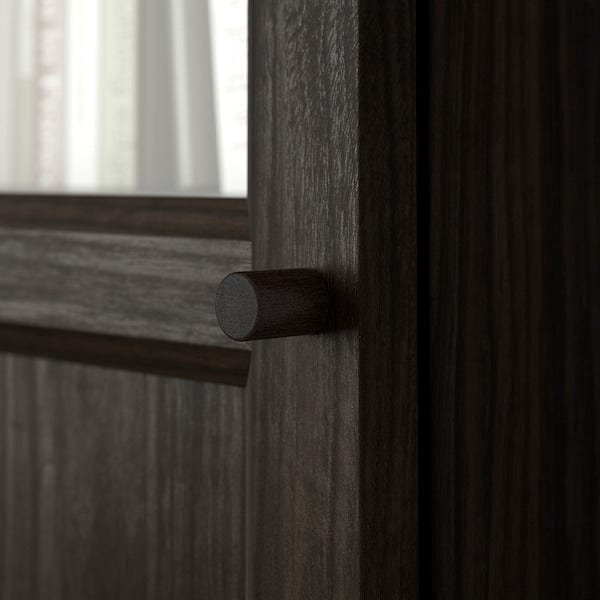 Ikea OXBERG - Glass panel/door, dark brown oak effect,40x192 cm
