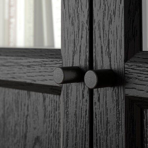 Ikea OXBERG - Panel/glass door, black oak effect, 40x192 cm