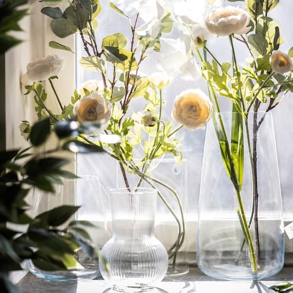 Ikea PÅDRAG - Vase, clear glass, 17 cm