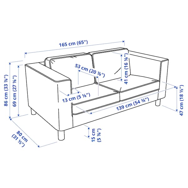 Ikea PÄRUP - 2-seater sofa, Vissle amber