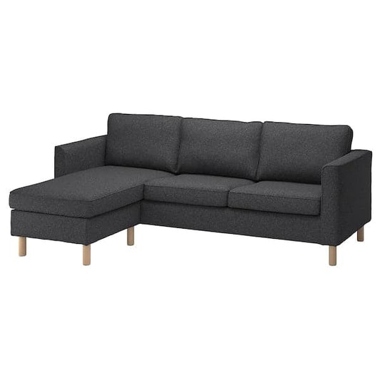 Ikea PÄRUP 3 seater sofa with chaise-longue - Gunnared dark grey ,