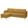 PÄRUP - 3-seater sofa with chaise-longue, Vissle amber