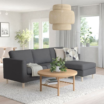 PÄRUP 3 seater sofa with chaise-longue - Vissle grey , - best price from Maltashopper.com 89389827