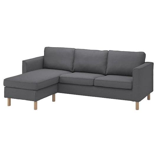 Ikea PÄRUP 3 seater sofa with chaise-longue - Vissle grey ,