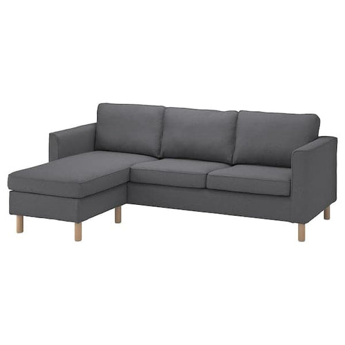 PÄRUP 3 seater sofa with chaise-longue - Vissle grey ,