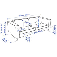 PÄRUP - 3-seater sofa, Vissle amber - best price from Maltashopper.com 49514258