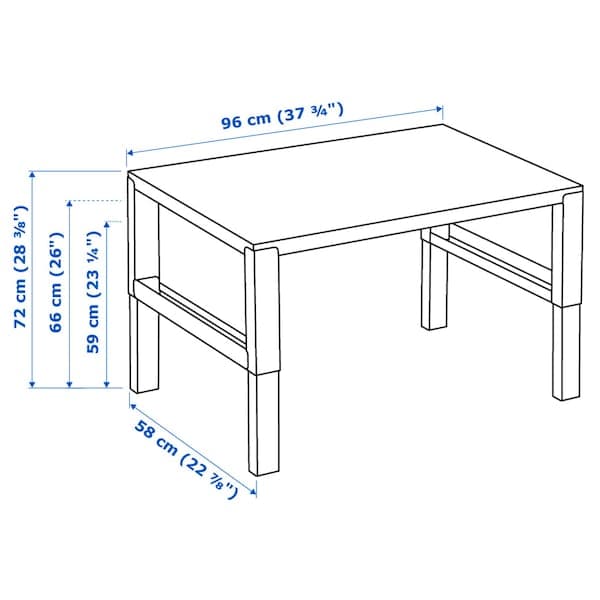 PÅHL - Desk, white/turquoise, 96x58 cm - best price from Maltashopper.com 89437475