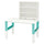 PÅHL desk with shelf unit, white/turquoise, 96x58 cm