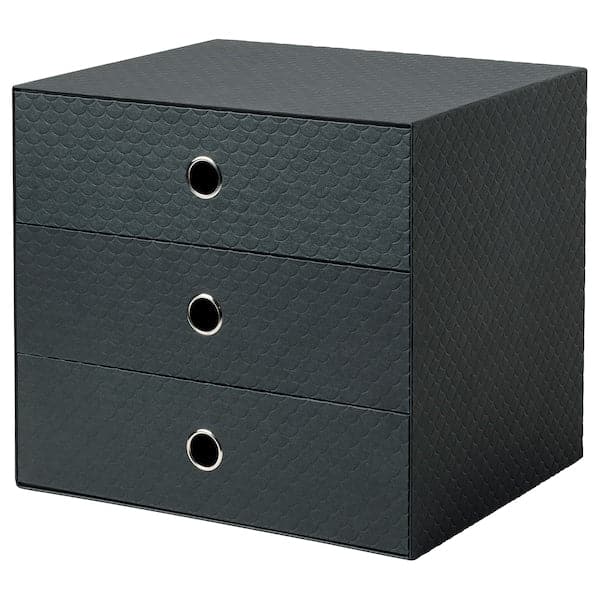 Ikea PALLRA - Mini chest with 3 drawers, black, 33x26 cm