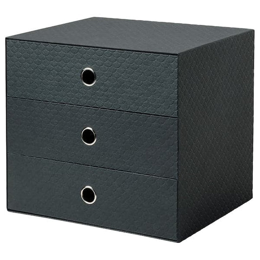 Ikea PALLRA - Mini chest with 3 drawers, black, 33x26 cm