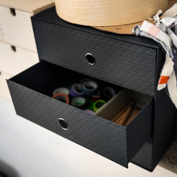 PALLRA - Mini chest with 3 drawers, black, 33x26 cm - best price from Maltashopper.com 10468163