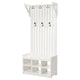 PANGET coat rack with shoe storage bench, white, 85x41x200 cm