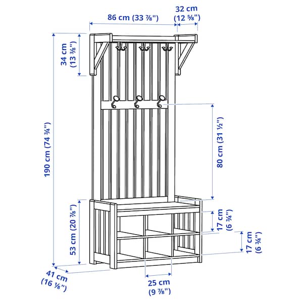 PANGET Shoe rack/bench , 85x41x200 cm - best price from Maltashopper.com 30474163