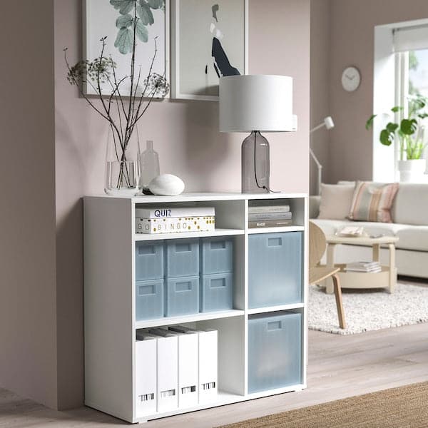 Ikea PANSARTAX - Storage box with lid, transparent grey-blue, 33x33x33 cm