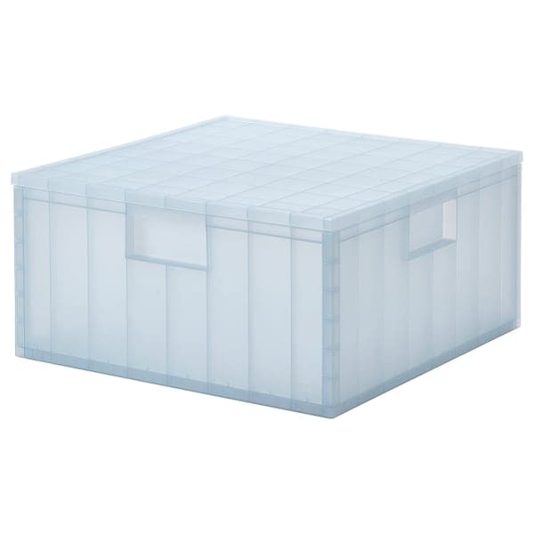 PANSARTAX - Storage box with lid, transparent grey-blue, 33x33x16.5 cm - best price from Maltashopper.com 00525404