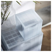 PANSARTAX - Storage box with lid, transparent grey-blue, 16.5x16.5x16.5 cm - best price from Maltashopper.com 60515020