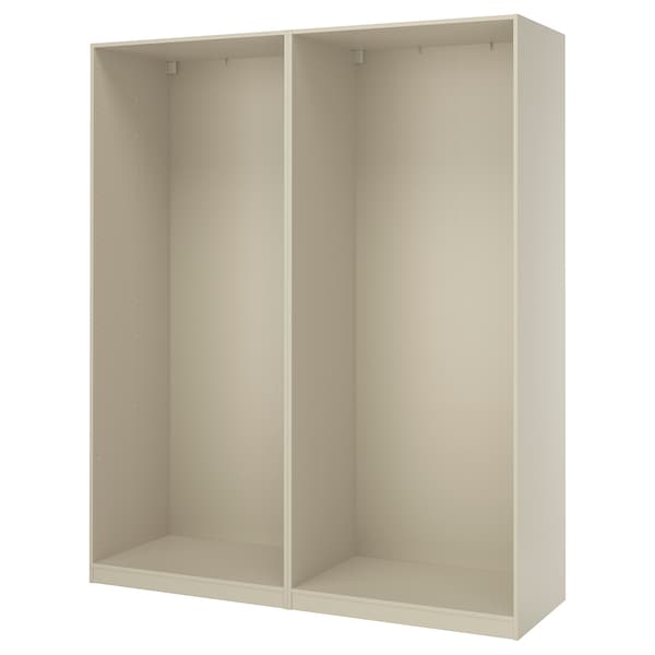 PAX - 2 wardrobe frames, grey-beige, 200x58x236 cm