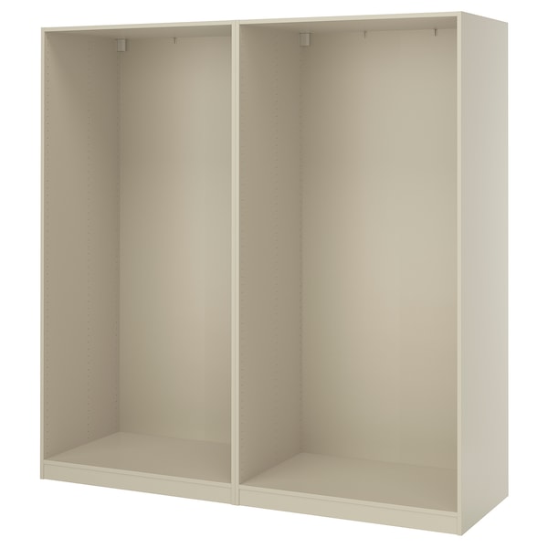 PAX - 2 wardrobe frames, grey-beige, 200x58x201 cm