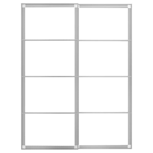 PAX - Pair of sliding door frames w rail, aluminium, 150x201 cm