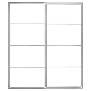 Ikea PAX - Pair of sliding door frames w rail, aluminium, 200x236 cm