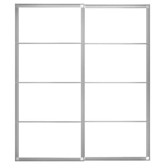 Ikea PAX - Pair of sliding door frames w rail, aluminium, 200x236 cm