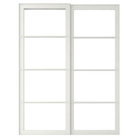 PAX pair of sliding door frames w rail, white, 150x236 cm