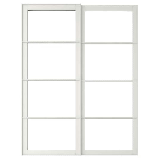 Ikea PAX - Pair of sliding door frames w rail, white ,