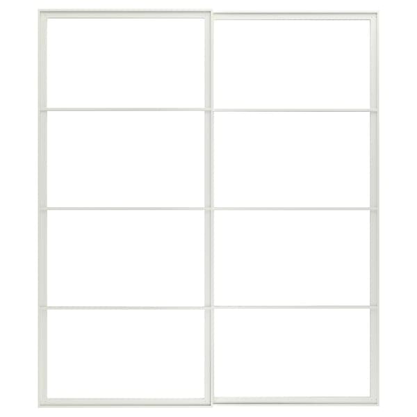 PAX - Pair of sliding door frames w rail, white, 200x236 cm - best price from Maltashopper.com 80458194