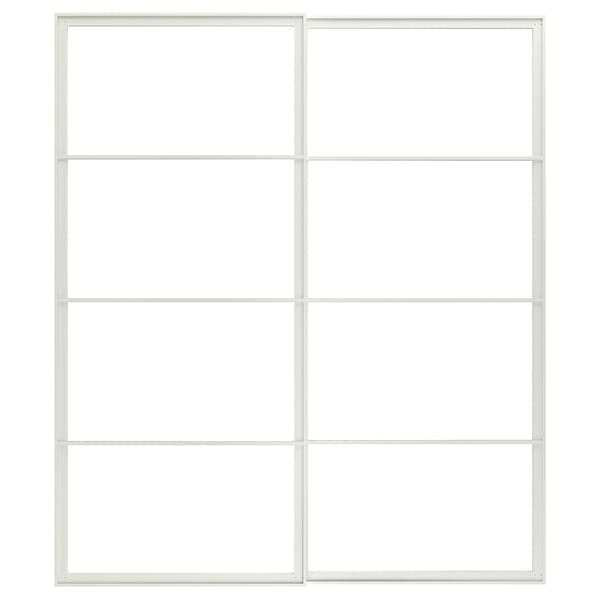 Ikea PAX - Pair of sliding door frames w rail, white, 200x236 cm