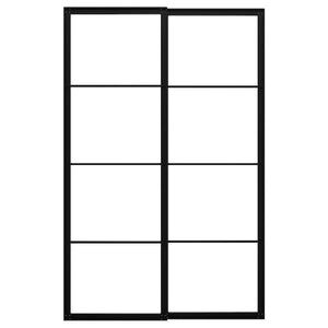 PAX - Pair of sliding door frames w rail, black, 150x236 cm - best price from Maltashopper.com 20458187