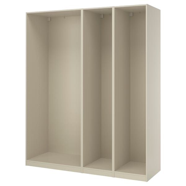 Ikea PAX - 3 wardrobe frames, grey-beige, 200x58x236 cm