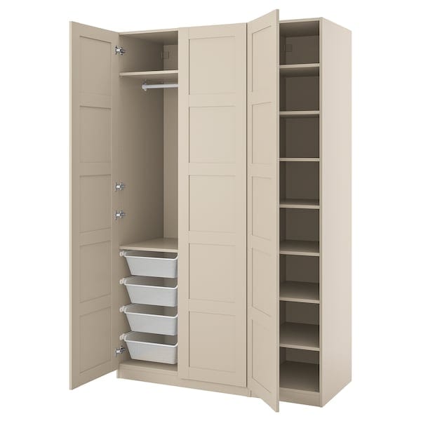 Ikea PAX / BERGSBO - Wardrobe combination, grey-beige/grey-beige, 150x60x236 cm