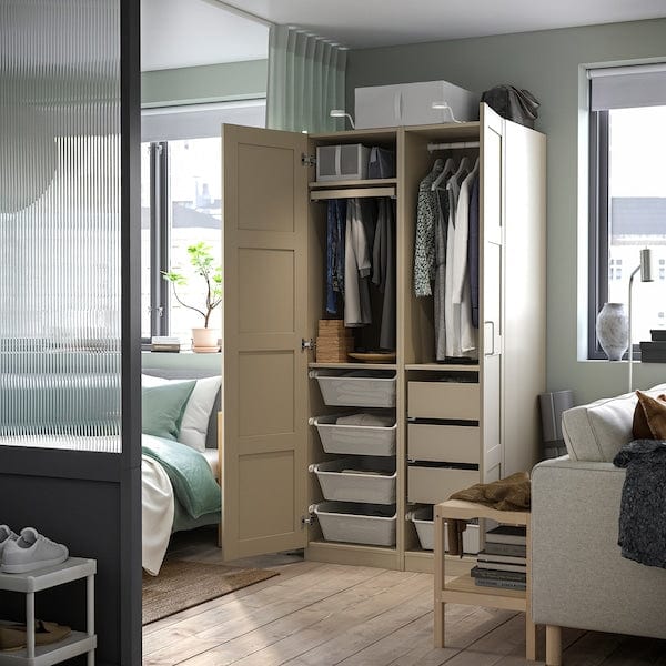 Ikea PAX / BERGSBO - Wardrobe combination, grey-beige/grey-beige, 100x60x201 cm