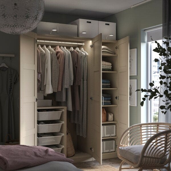 Ikea PAX / BERGSBO - Wardrobe combination, grey-beige/grey-beige, 150x60x201 cm