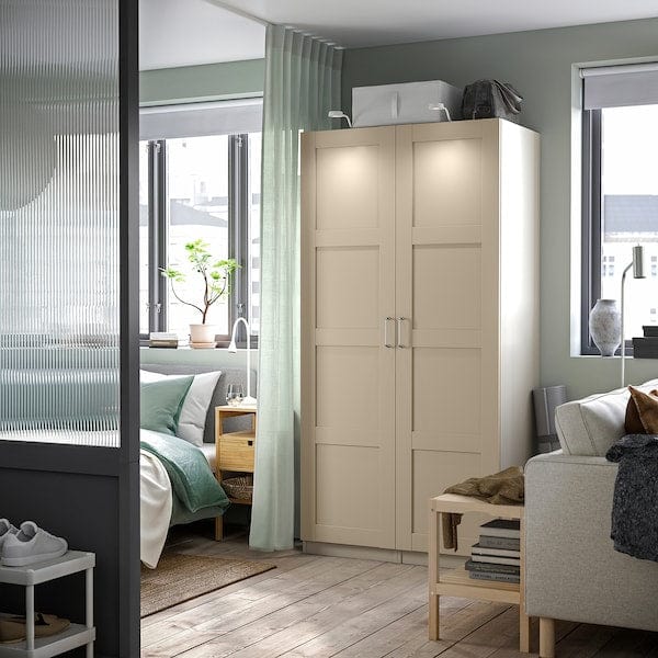 PAX / BERGSBO - Wardrobe combination, grey-beige/grey-beige, 100x60x201 cm