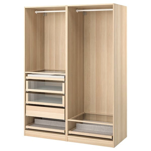 PAX - Wardrobe combination, white stained oak effect, 150x58x201 cm