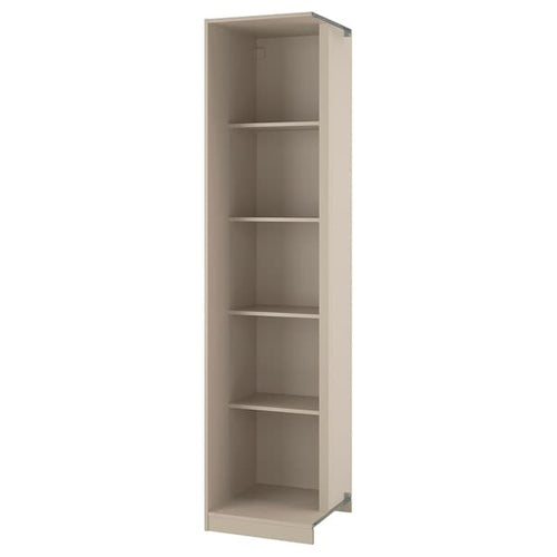 PAX - Add-on corner unit with 4 shelves, grey-beige, 53x58x236 cm