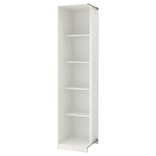 PAX add-on corner unit with 4 shelves, white, 53x58x236 cm